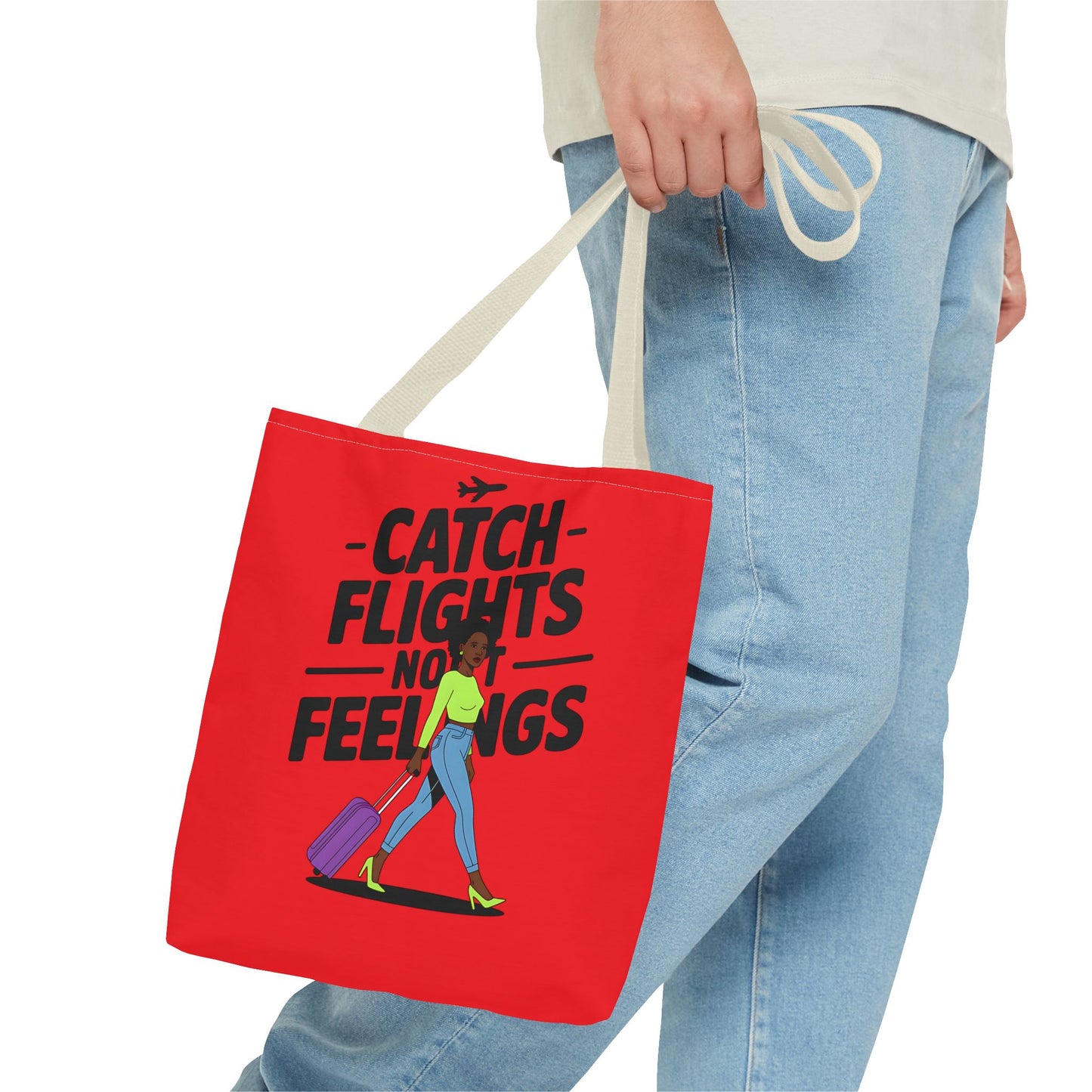 Catch Flights Not Feelings Tote Bag | Travel Gift, Vacation Accessory, Summer Beach Bag, Stylish Shopping Tote, Gift for Travelers