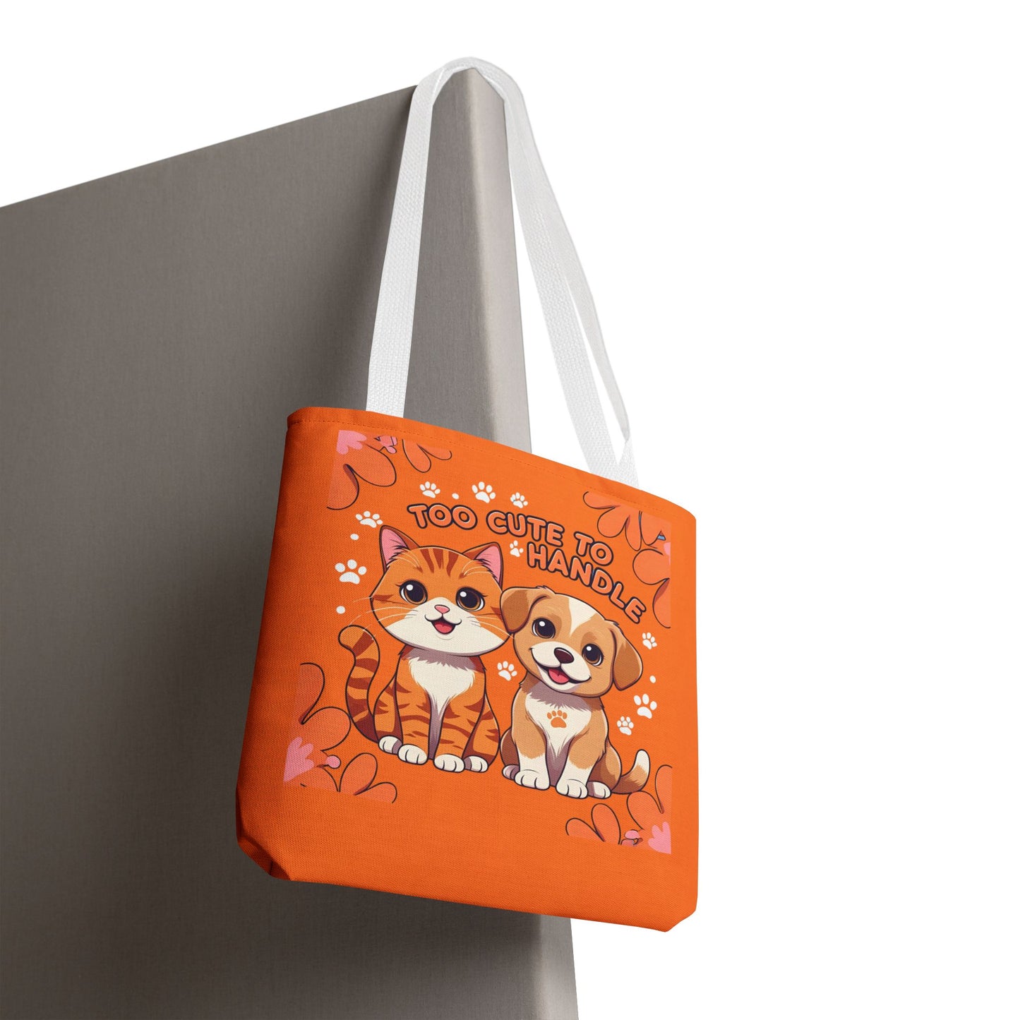 Adorable Pet Lovers Tote Bag, Cute Cat and Dog Design, Perfect Gift for Animal Lovers, Everyday Carry, Pet Adoption Day