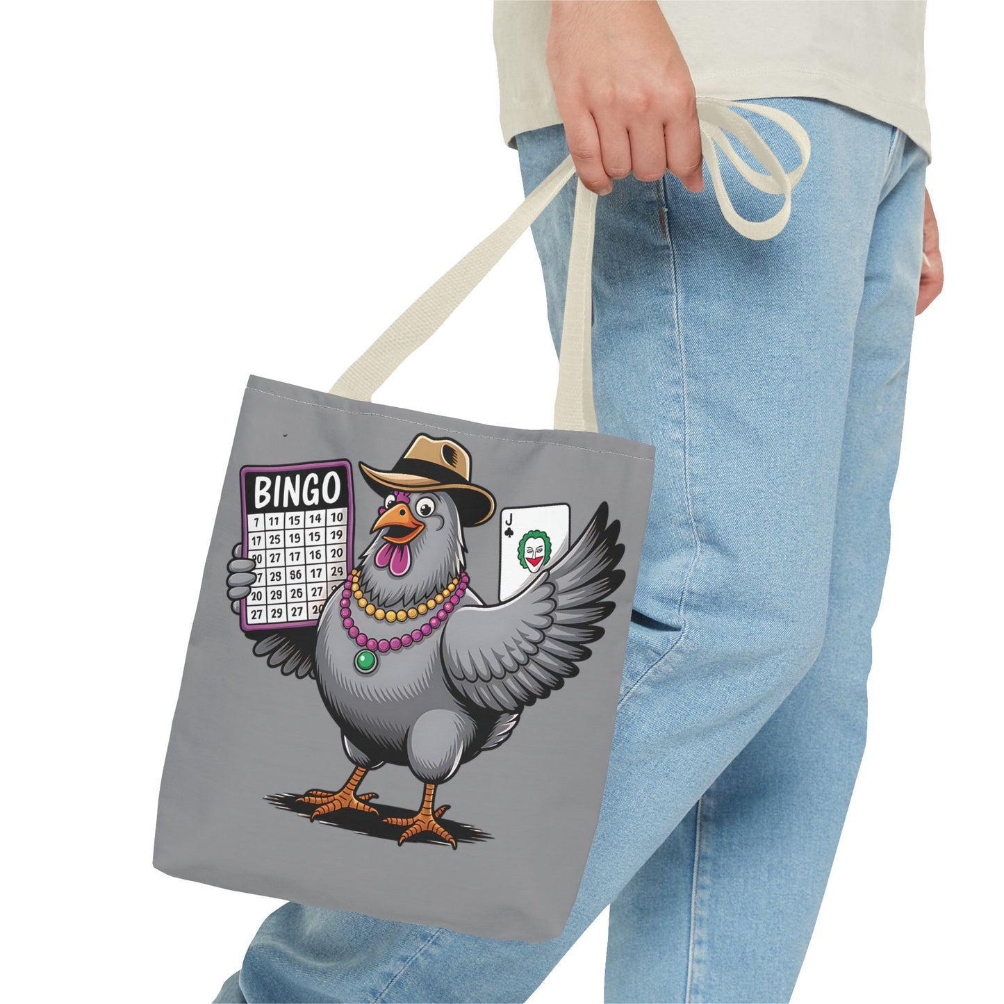 Bingo Pigeon Tote Bag | Fun Game Night Accessory, Beach Bag, Casual Everyday Bag, Gift for Gamers, Quirky Animal Tote