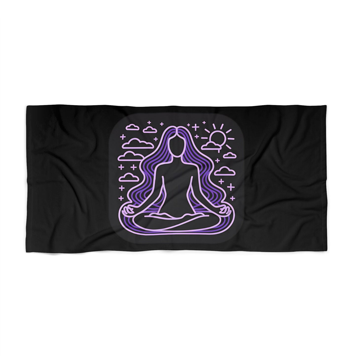 Meditative Beach Towel - Boho Style, Yoga Lover Gift, Summer Essential, Pool Accessory, Beach Decor, Relaxation Vibe