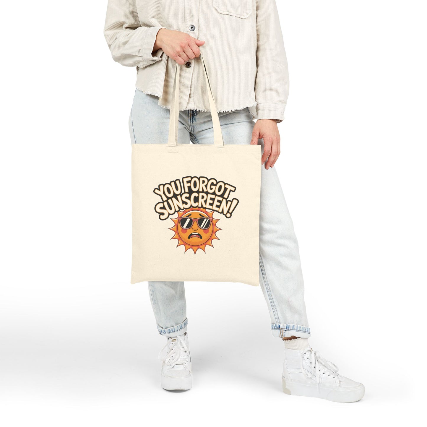 Funny Sunscreen Reminder Tote Bag, Eco-Friendly Shopping Bag, Summer Essential, Beach Bag, Gift for Sun Lovers