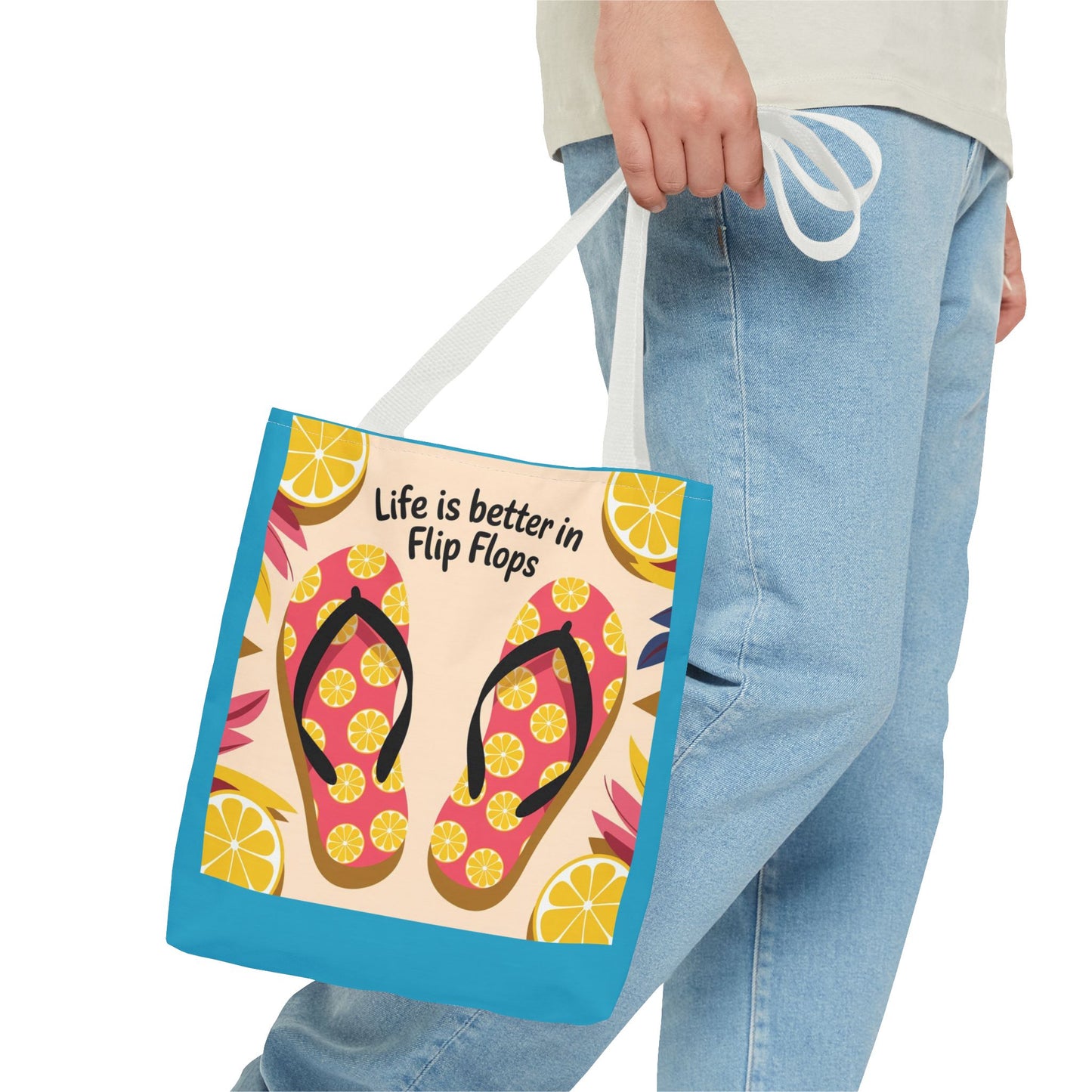 Beach Vibes Tote Bag - Summer Essentials, Fun Beach Accessory, Flip Flop Lover Gift, Vacation Tote, Relaxing Day Out
