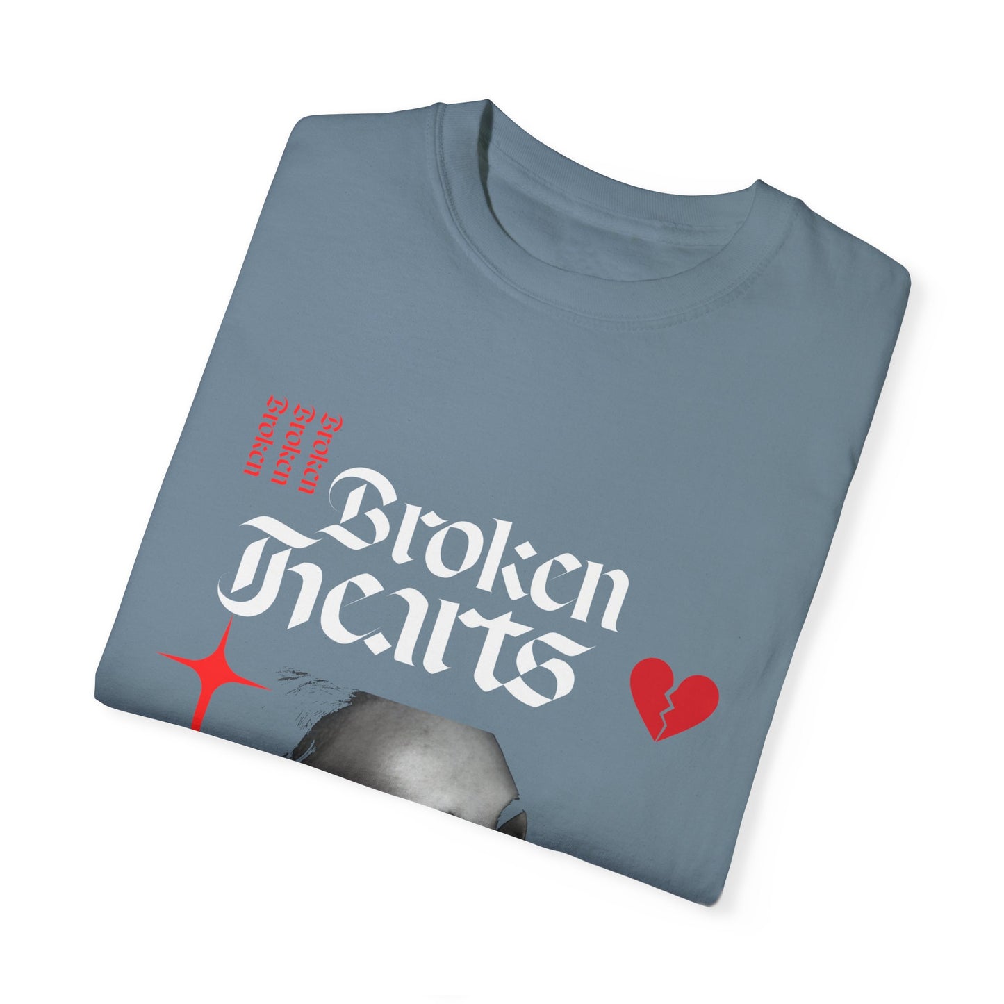 Broken Hearts Unisex Garment-Dyed T-Shirt - Trendy Graphic Tee for Casual Looks