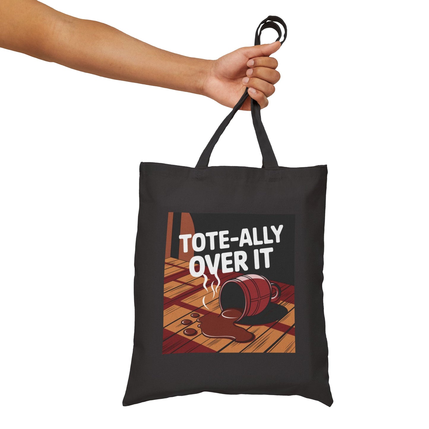 Funny Cotton Canvas Tote Bag - Tote-ally Over It - Eco-friendly, Shopping, Beach, Gift