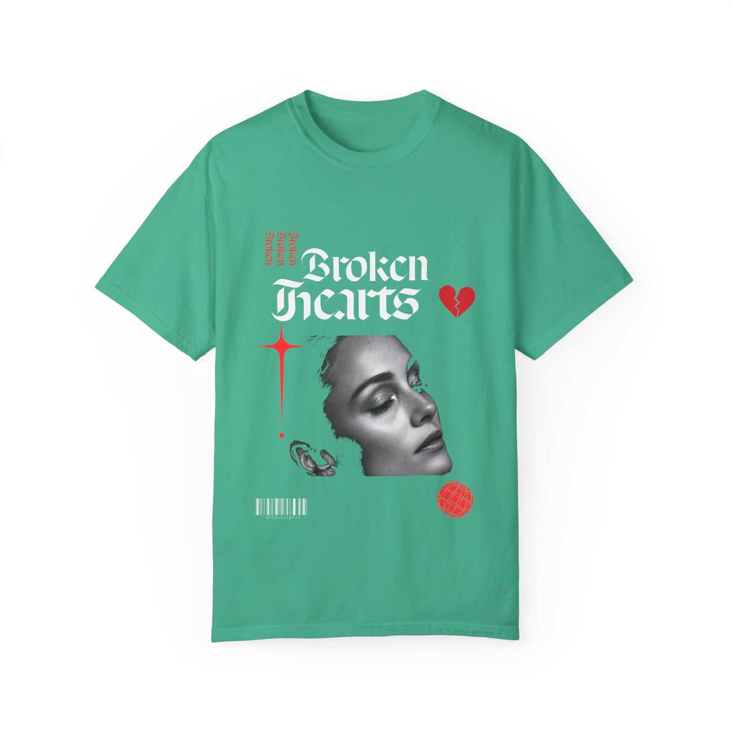 Broken Hearts Unisex Garment-Dyed T-Shirt - Trendy Graphic Tee for Casual Looks