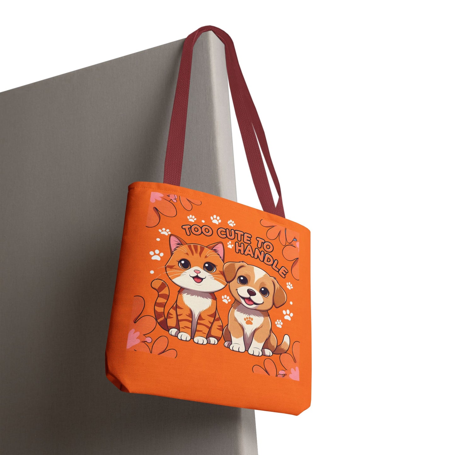 Adorable Pet Lovers Tote Bag, Cute Cat and Dog Design, Perfect Gift for Animal Lovers, Everyday Carry, Pet Adoption Day