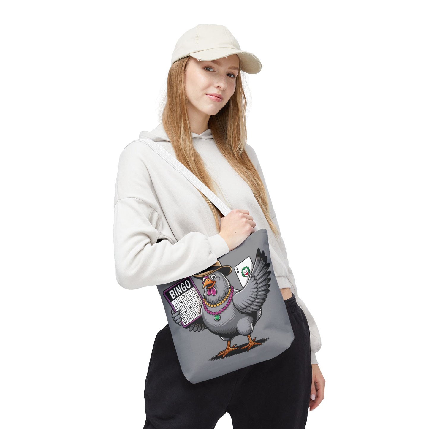Bingo Pigeon Tote Bag | Fun Game Night Accessory, Beach Bag, Casual Everyday Bag, Gift for Gamers, Quirky Animal Tote