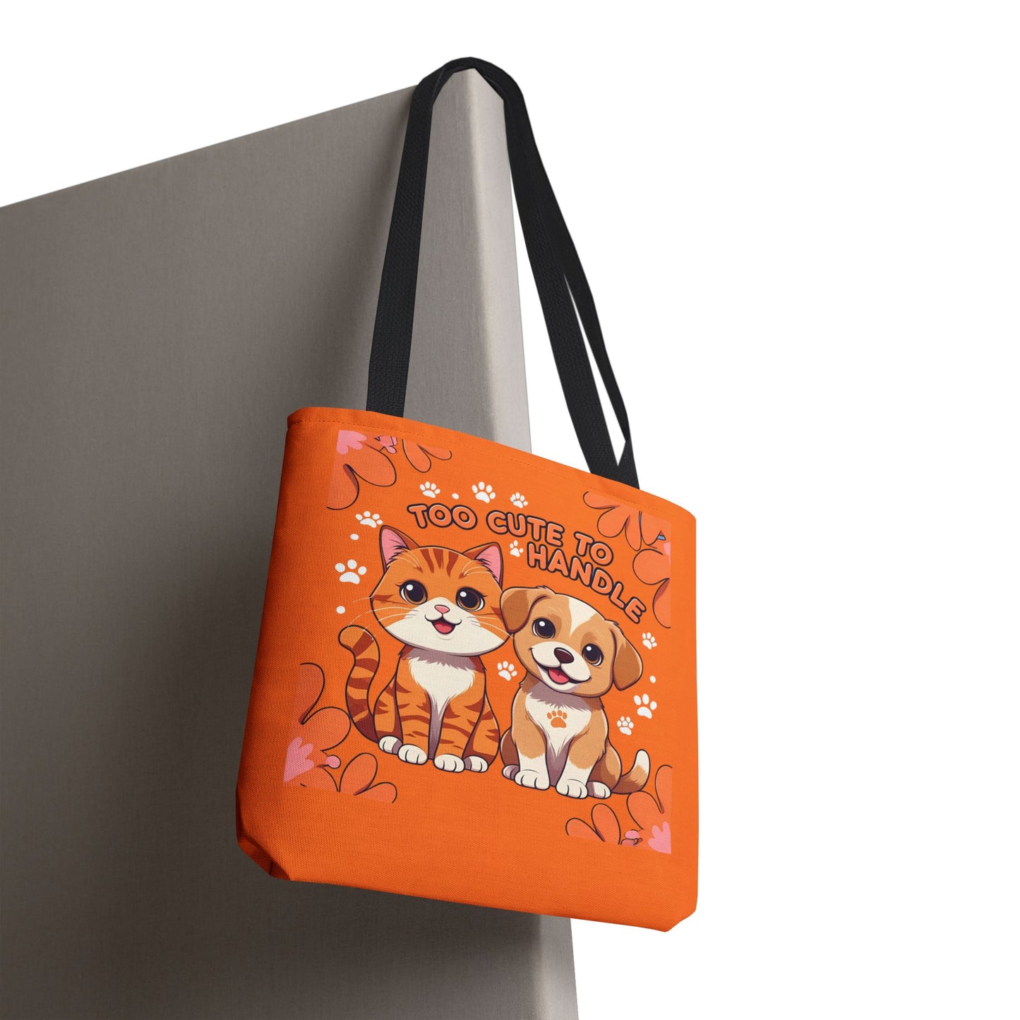 Adorable Pet Lovers Tote Bag, Cute Cat and Dog Design, Perfect Gift for Animal Lovers, Everyday Carry, Pet Adoption Day