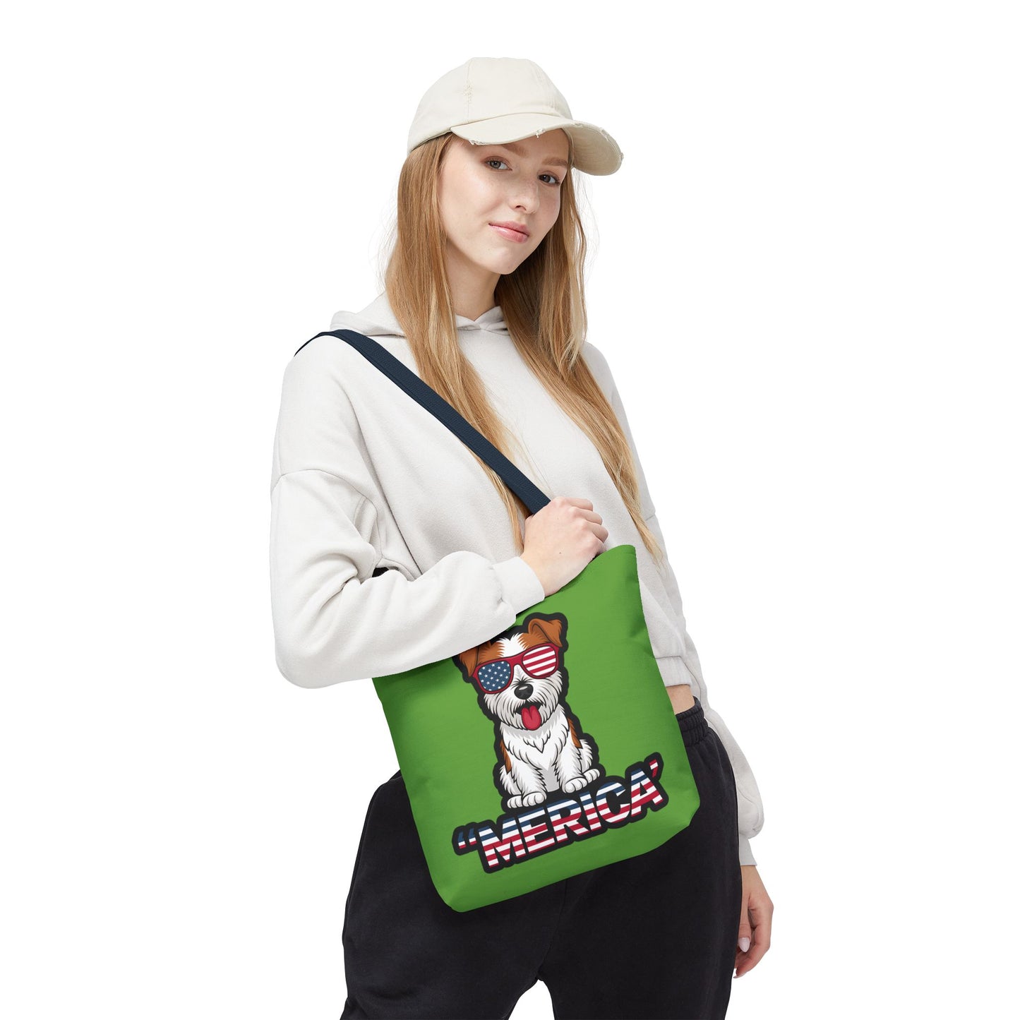 Patriotic Dog Tote Bag - Perfect for Dog Lovers, Fourth of July, Beach Trips, and Everyday Use, Cute Pet Lover Gift, AOP Design
