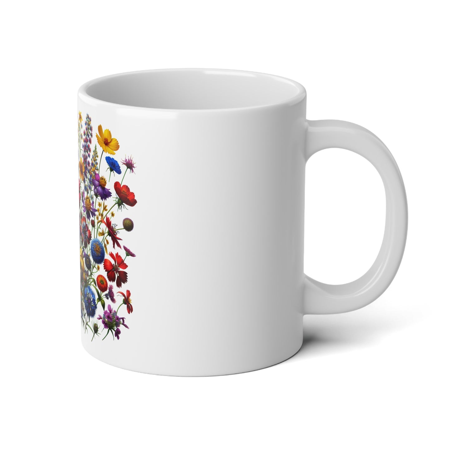 Colorful Floral Jumbo Mug - 20oz Coffee Cup for Nature Lovers