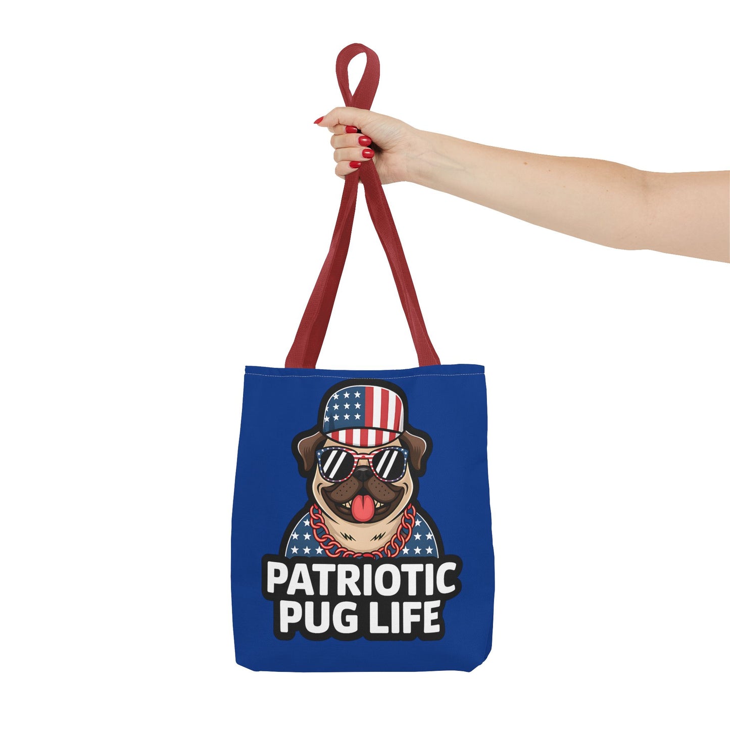 Patriotic Pug Tote Bag, Fun Dog Lover's Accessory, Perfect for Independence Day or Any Celebration