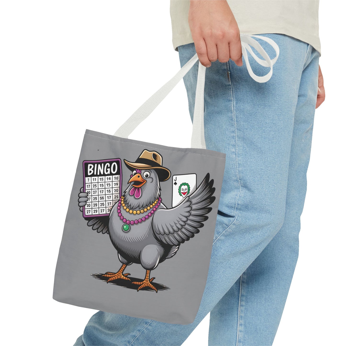 Bingo Pigeon Tote Bag | Fun Game Night Accessory, Beach Bag, Casual Everyday Bag, Gift for Gamers, Quirky Animal Tote