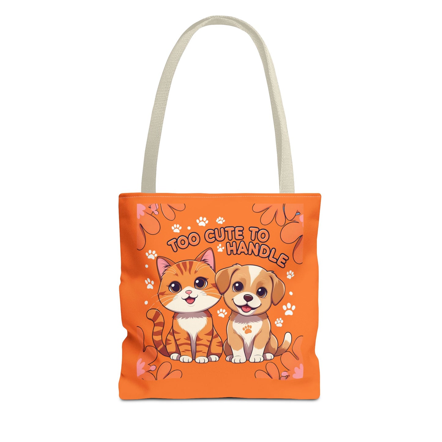 Adorable Pet Lovers Tote Bag, Cute Cat and Dog Design, Perfect Gift for Animal Lovers, Everyday Carry, Pet Adoption Day