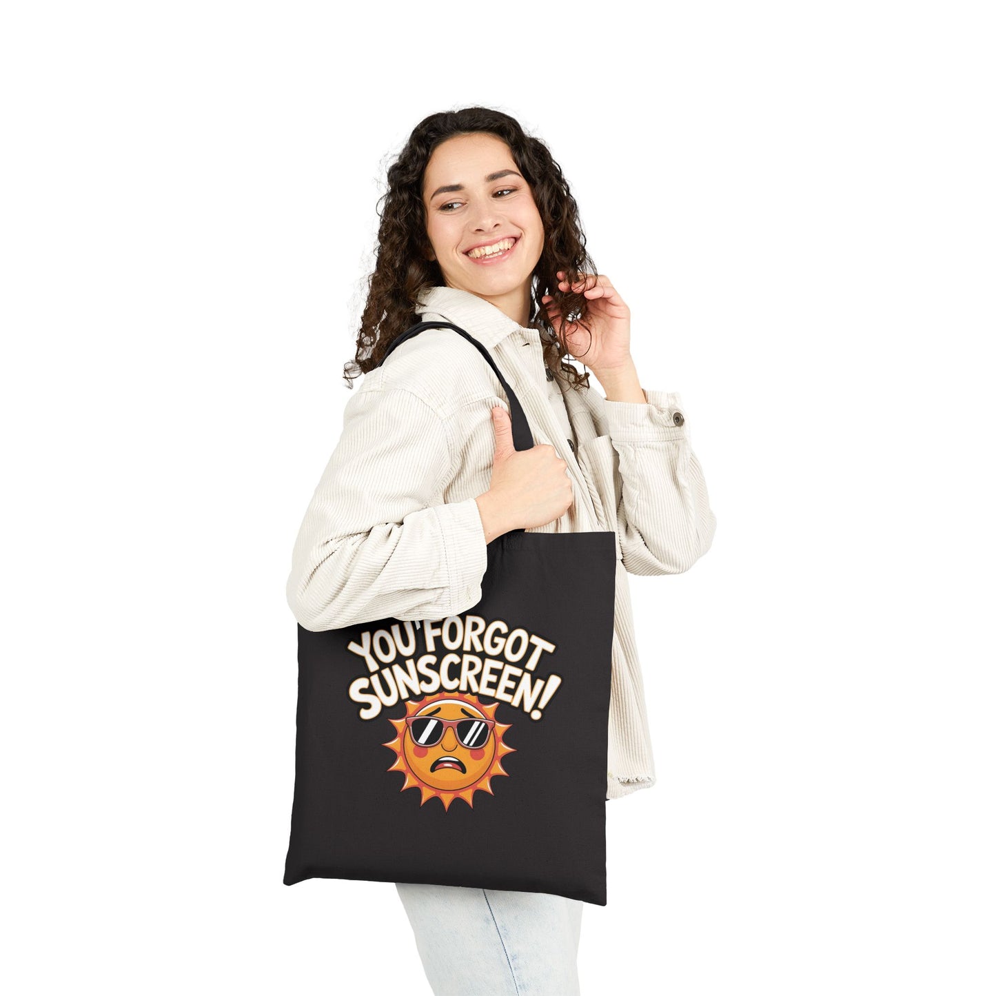 Funny Sunscreen Reminder Tote Bag, Eco-Friendly Shopping Bag, Summer Essential, Beach Bag, Gift for Sun Lovers