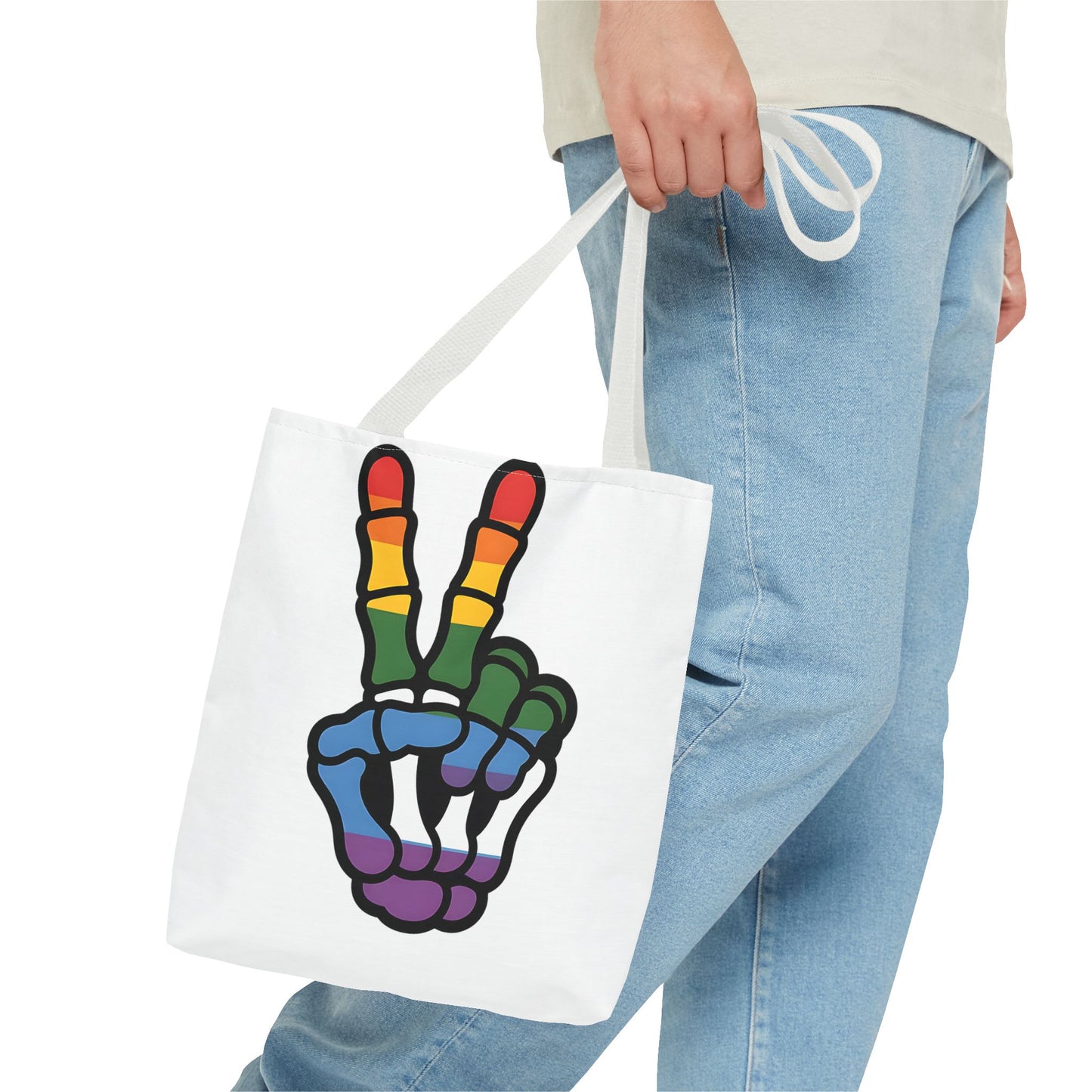 Rainbow Peace Tote Bag - Stylish Eco-Friendly Bag for Everyday Use
