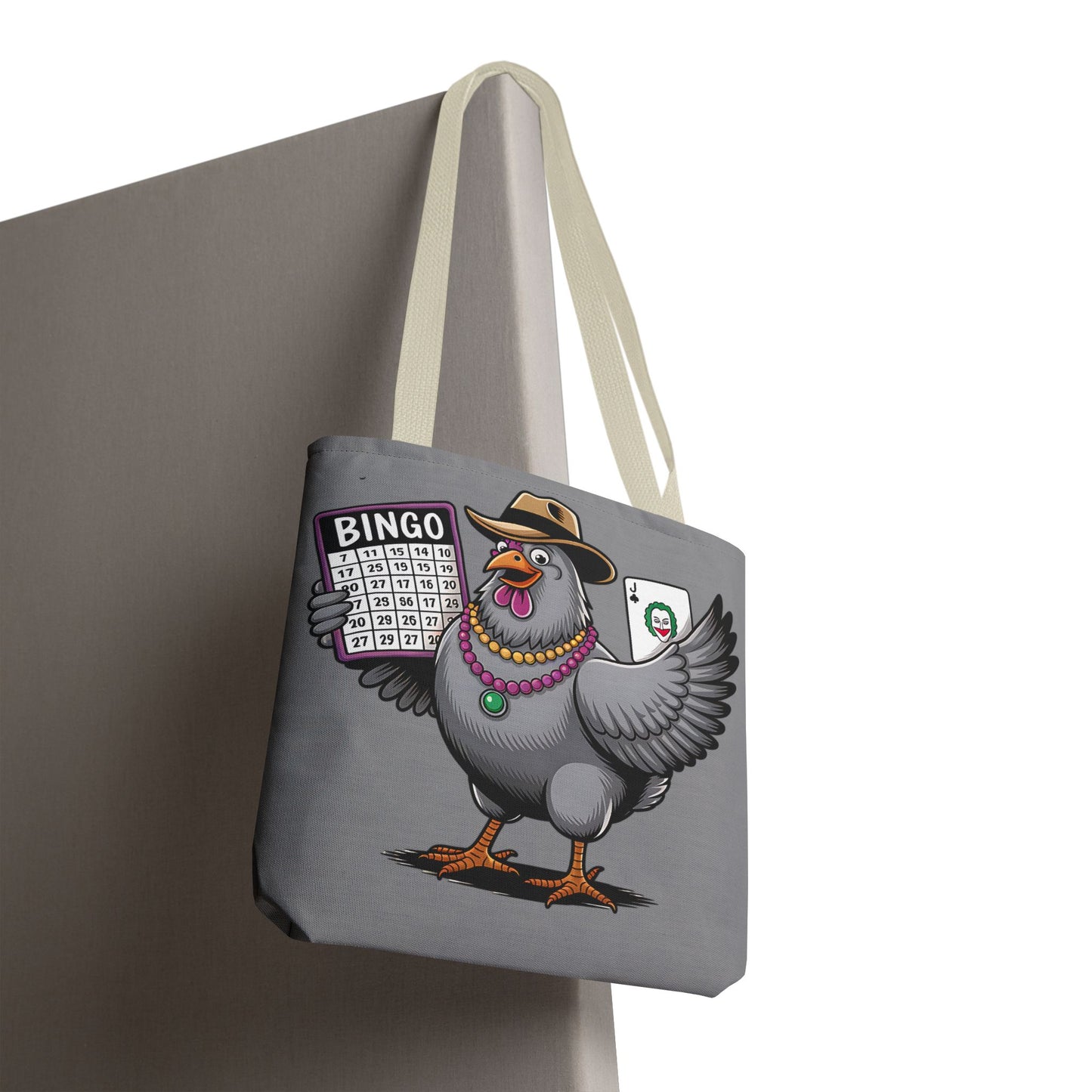 Bingo Pigeon Tote Bag | Fun Game Night Accessory, Beach Bag, Casual Everyday Bag, Gift for Gamers, Quirky Animal Tote