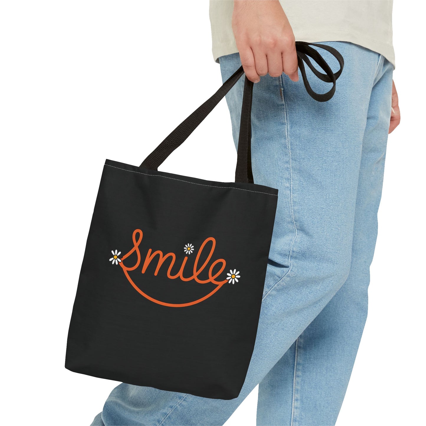 Smile Tote Bag - Cheerful Floral Design for Everyday Use