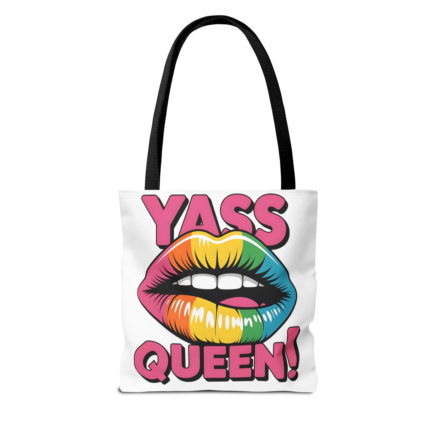 Yass Queen Tote Bag - Rainbow Lips Design for LGBTQ+ Pride and Empowerment