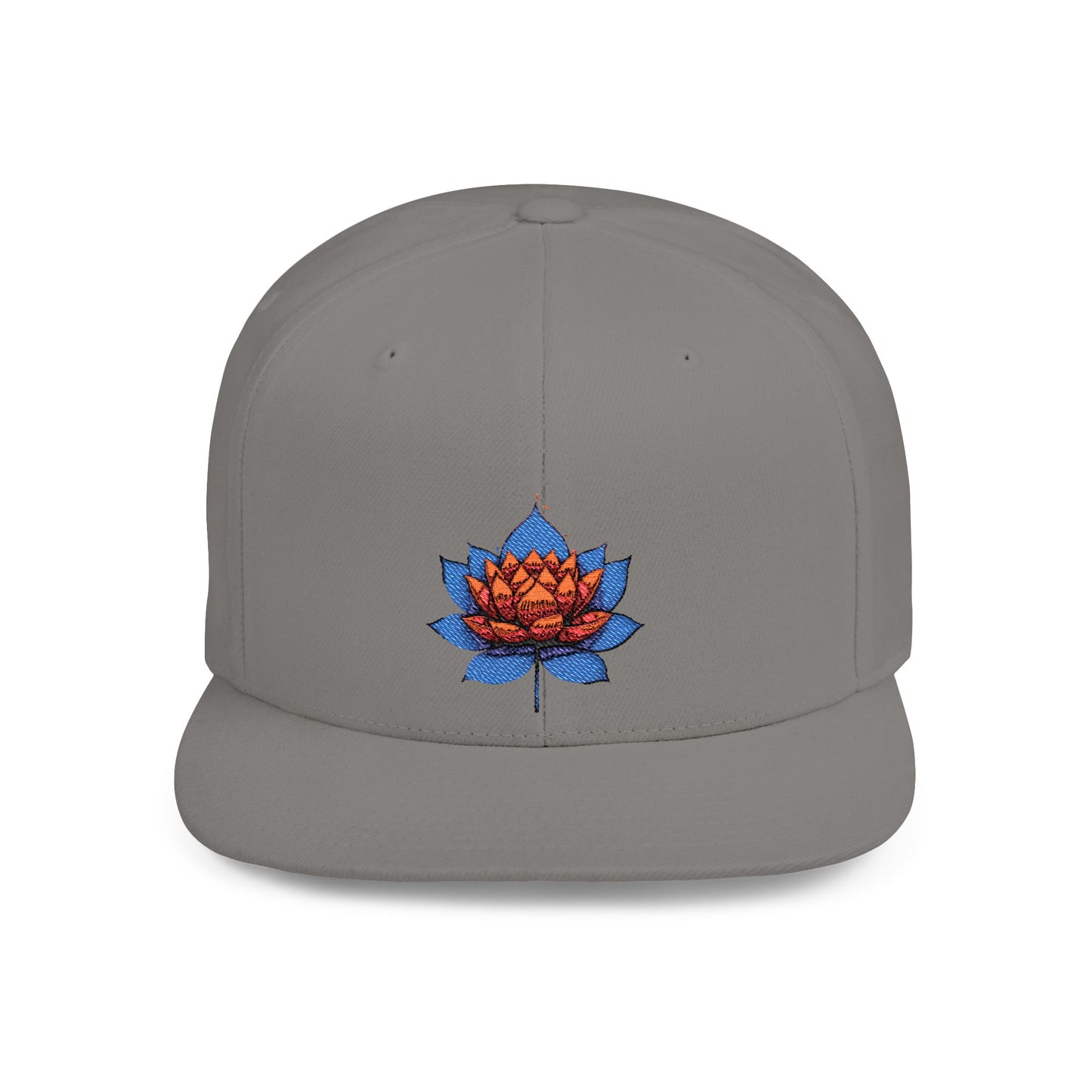 Lotus Flower Flat Bill Snapback Cap - Stylish & Versatile