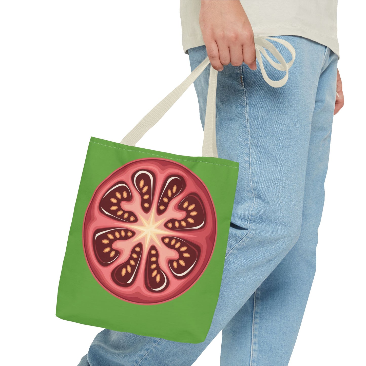 Vibrant Tomato Pattern Tote Bag - Grocery Bag, Reusable Shopping Bag, Eco-Friendly Tote, Farmhouse Decor, Gift for Gardeners