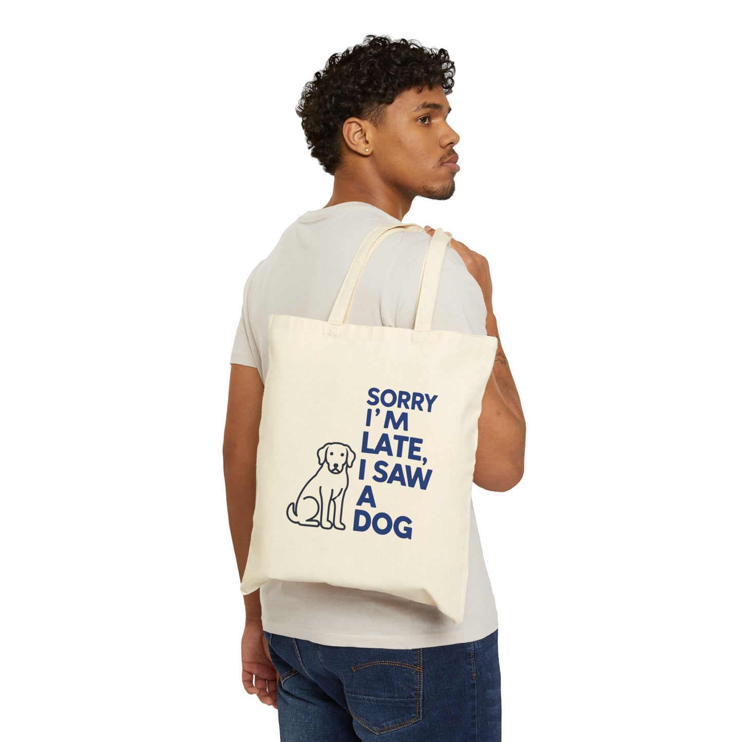 Dog Lover's Cotton Canvas Tote Bag, Pet Owner Gift, Eco-Friendly Shopping Bag, Funny Dog Quote Tote, Ideal for Dog Days Out