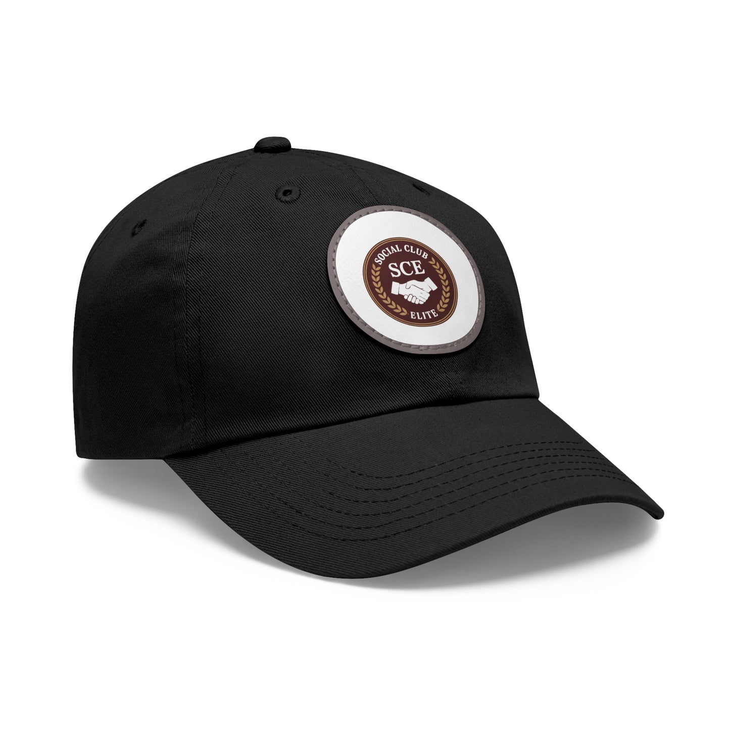 Custom Round Leather Patch Dad Hat for Casual Style