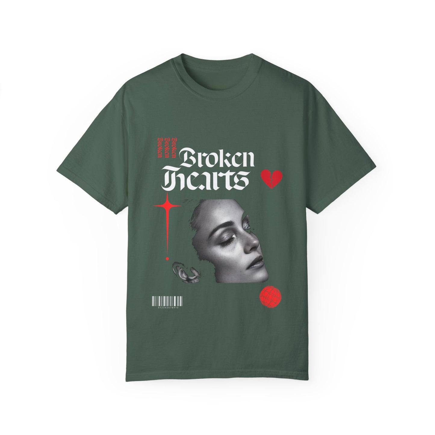 Broken Hearts Unisex Garment-Dyed T-Shirt - Trendy Graphic Tee for Casual Looks