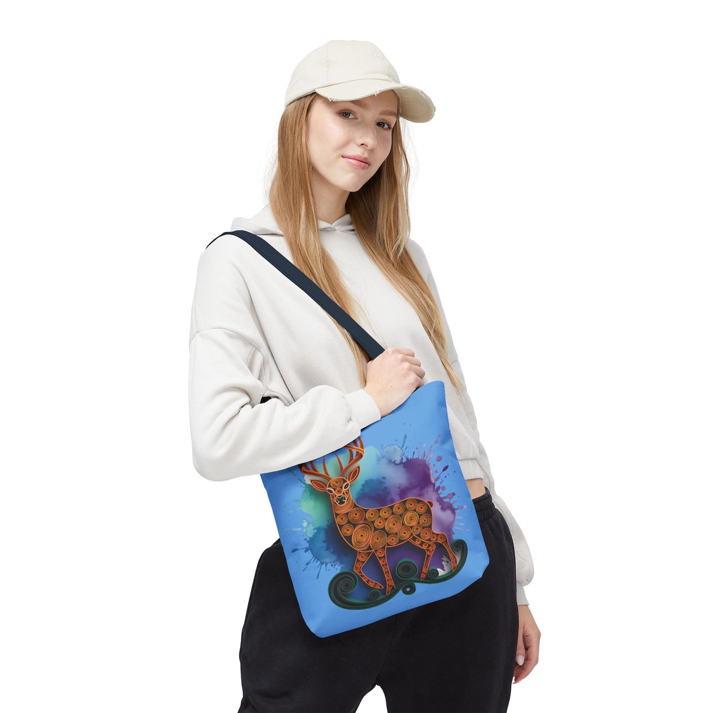 Bohemian Deer Tote Bag, Eco-Friendly Shopping Bag, Colorful Canvas Shoulder Bag, Gift for Nature Lovers, Unique Reusable Tote