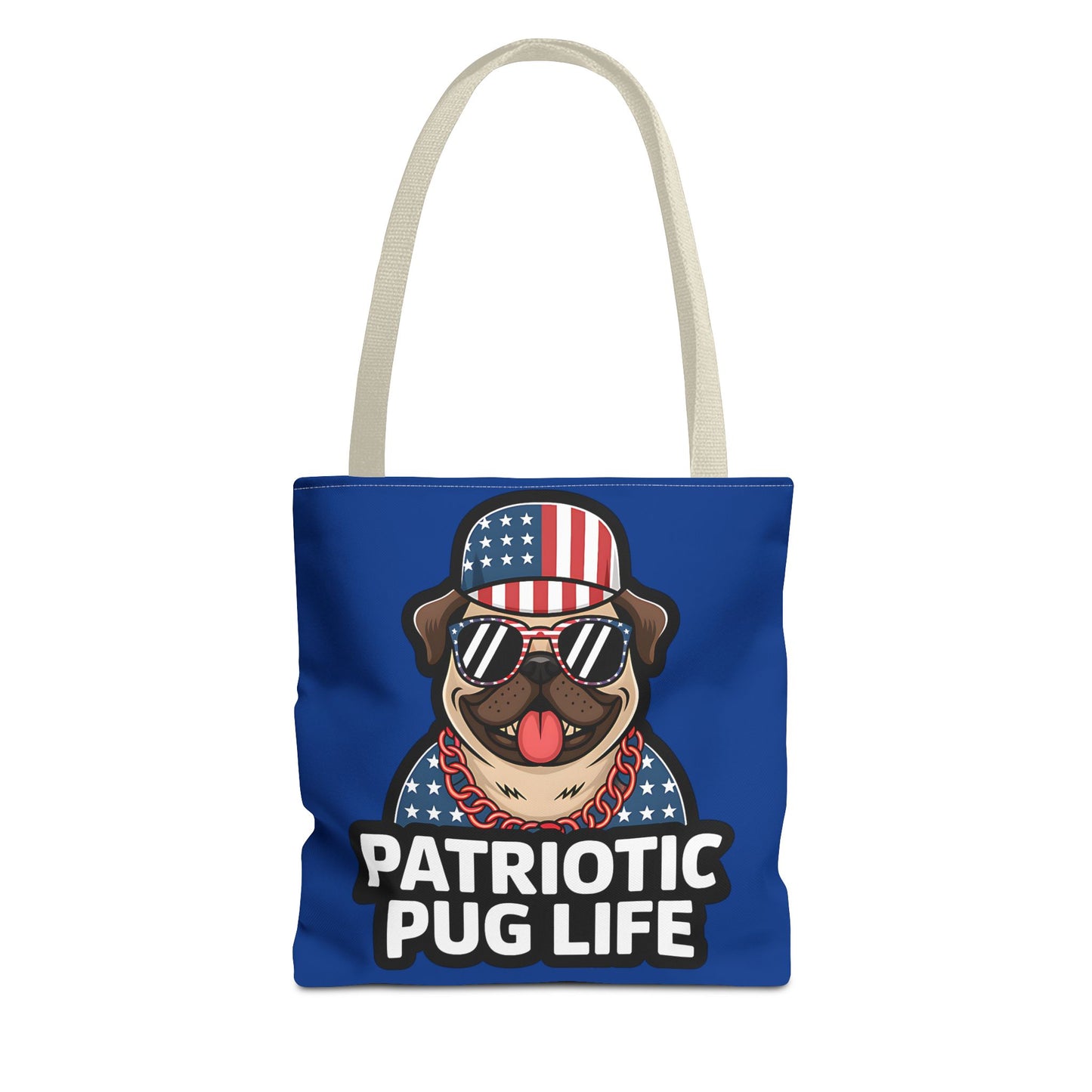 Patriotic Pug Tote Bag, Fun Dog Lover's Accessory, Perfect for Independence Day or Any Celebration