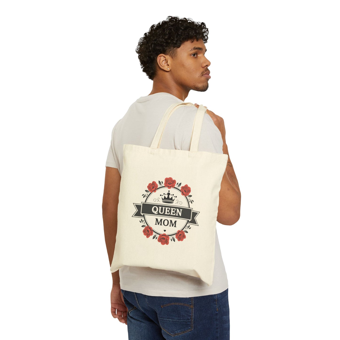 Queen Mom Cotton Canvas Tote Bag | Stylish & Durable Gift for Moms