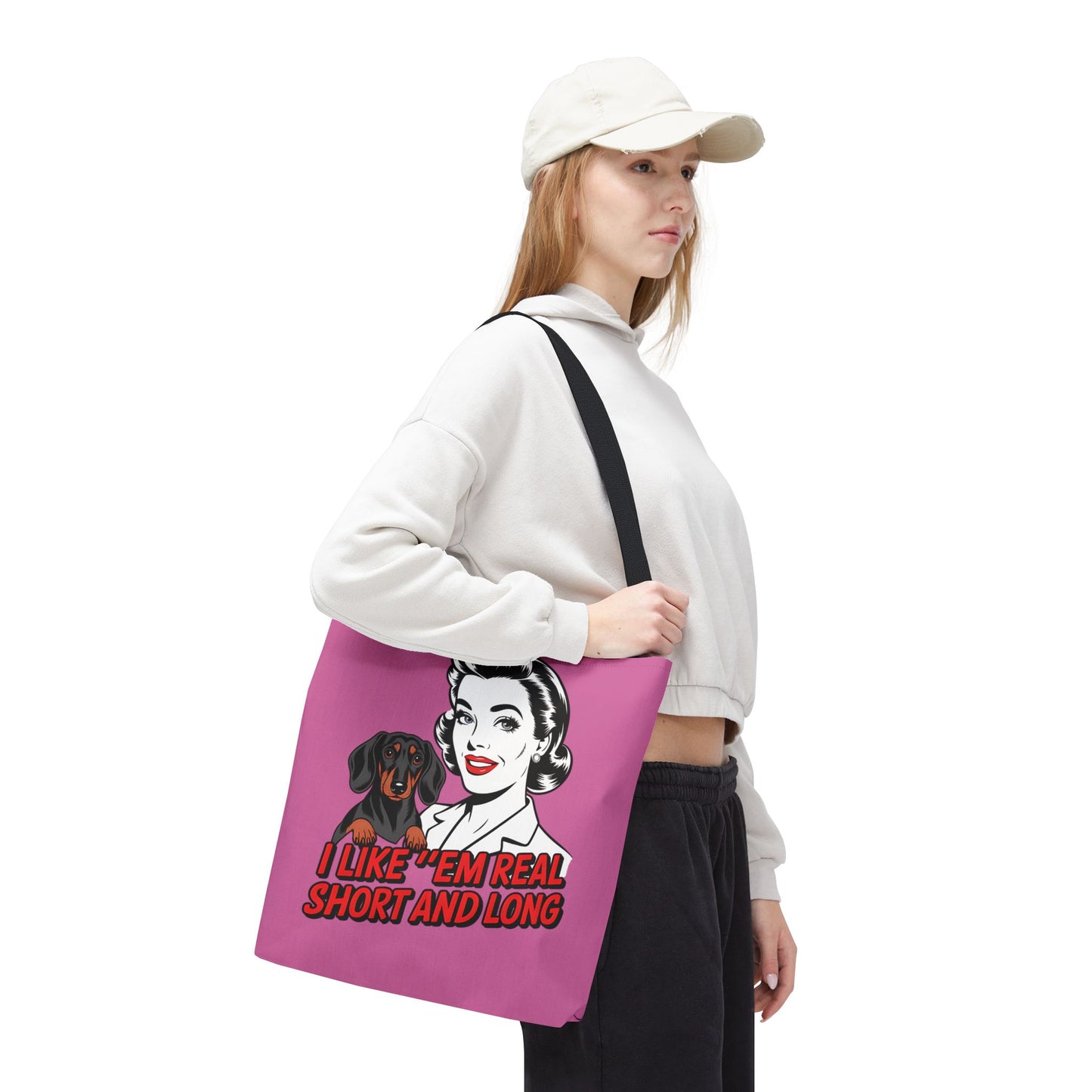 Retro Dog Lover Tote Bag, Cute Pink Handbag, Pet Lover Gift, Funny Dog Mom Bag, Vintage Animal Lover Shopping Tote