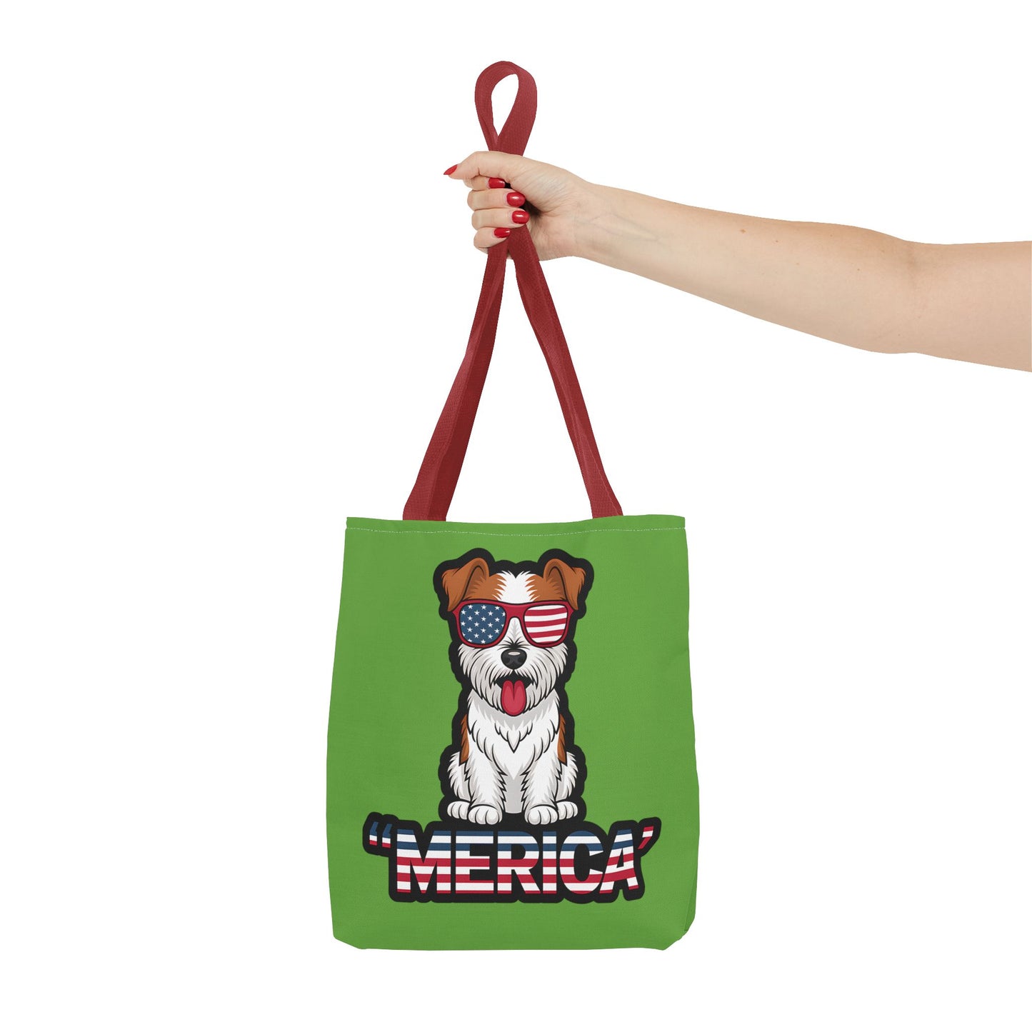 Patriotic Dog Tote Bag - Perfect for Dog Lovers, Fourth of July, Beach Trips, and Everyday Use, Cute Pet Lover Gift, AOP Design
