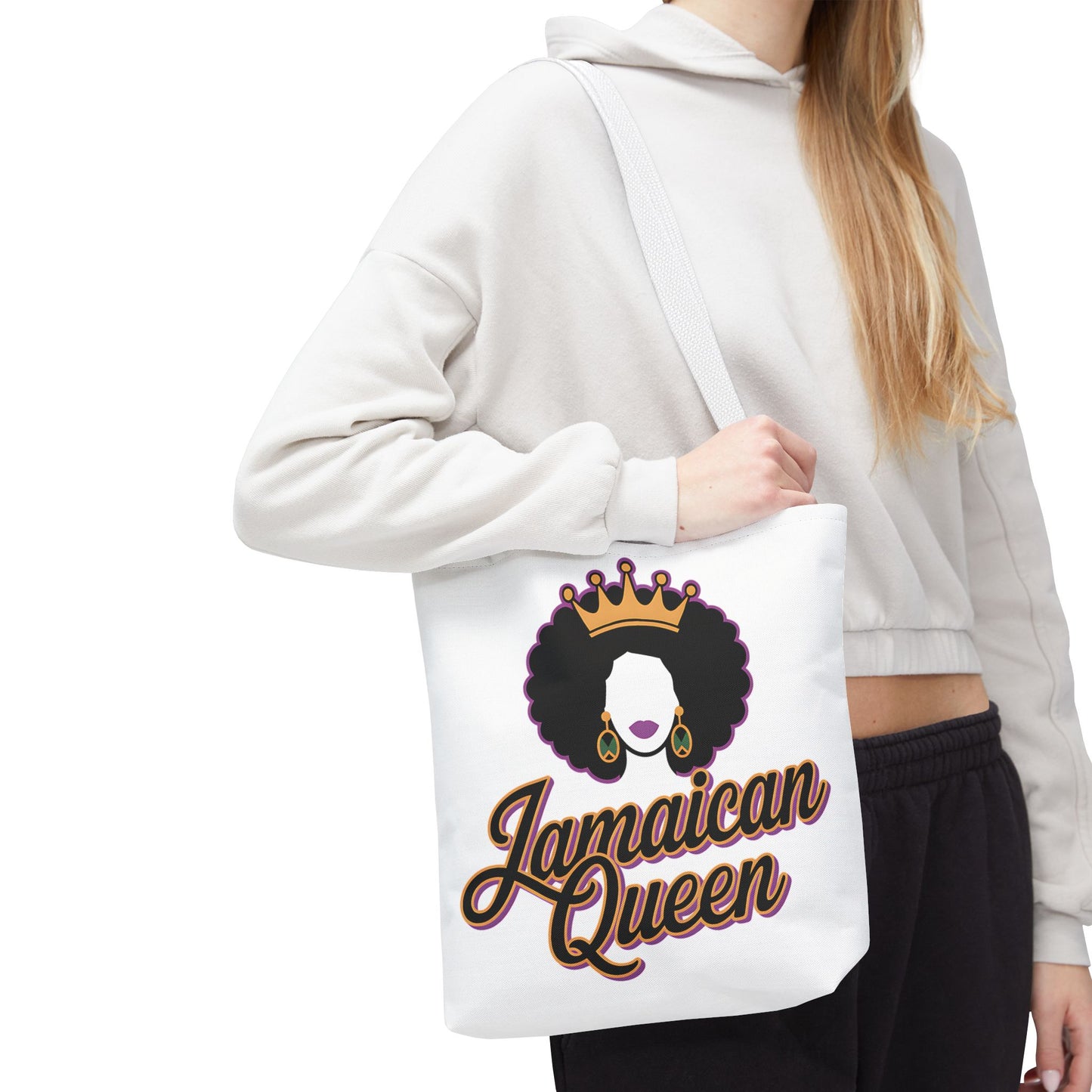 Jamaican Queen Tote Bag - Stylish Canvas Bag for Proud Heritage