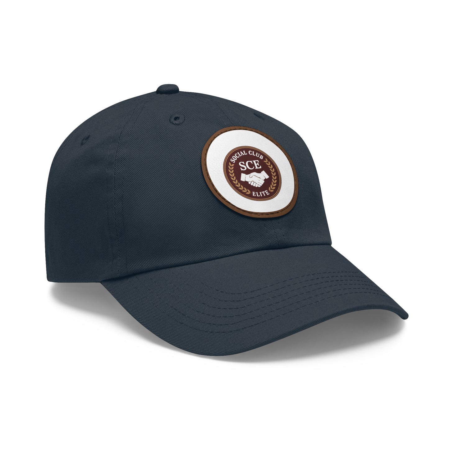 Custom Round Leather Patch Dad Hat for Casual Style