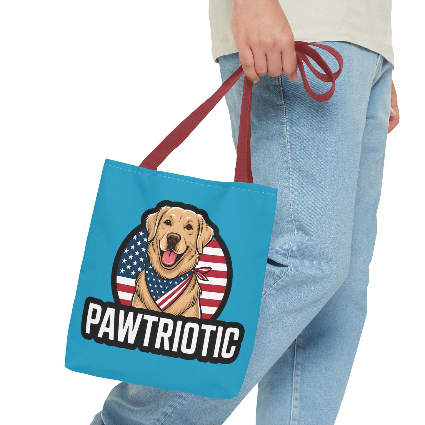 Pawtrotic Tote Bag, Dog Lover's Accessory, Patriotic Dog Tote, Animal Appreciation Gift, Fourth of July Celebration