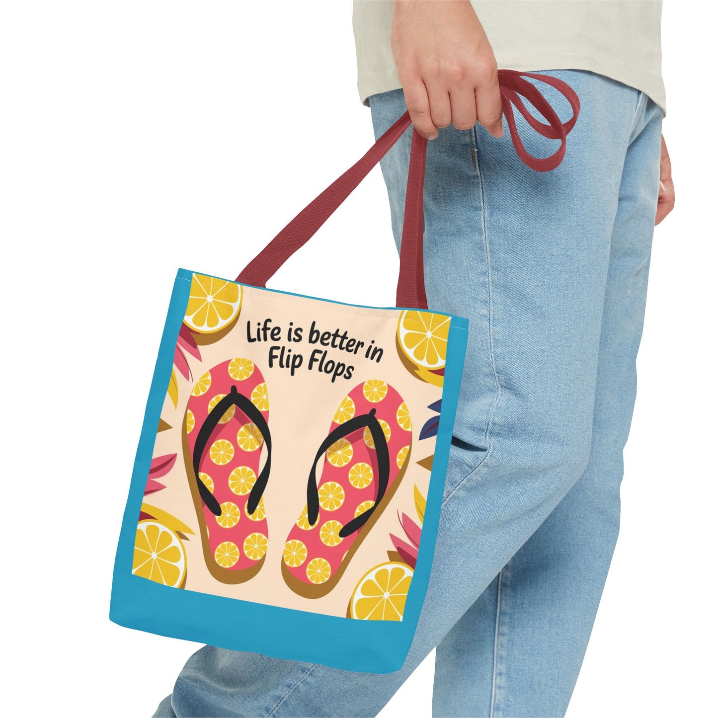 Beach Vibes Tote Bag - Summer Essentials, Fun Beach Accessory, Flip Flop Lover Gift, Vacation Tote, Relaxing Day Out