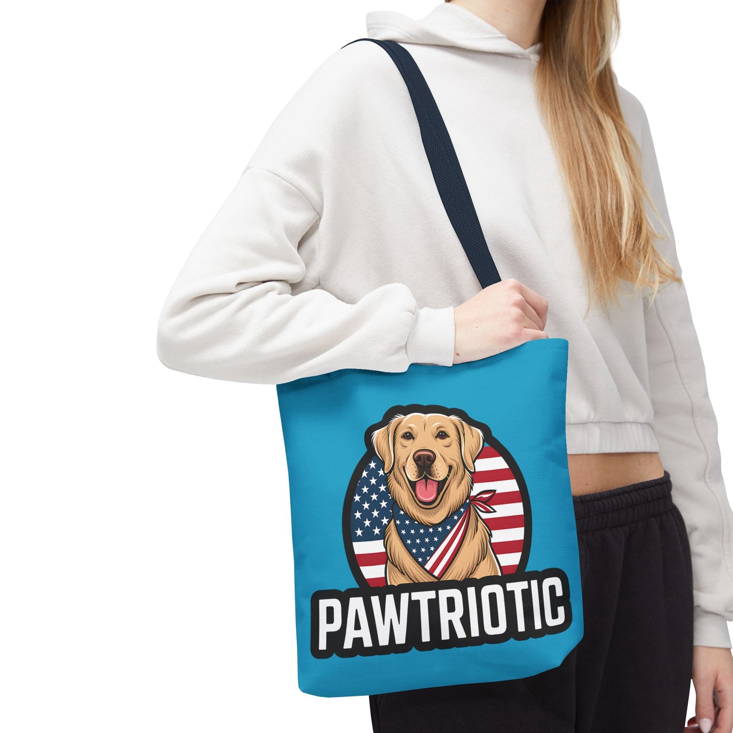Pawtrotic Tote Bag, Dog Lover's Accessory, Patriotic Dog Tote, Animal Appreciation Gift, Fourth of July Celebration