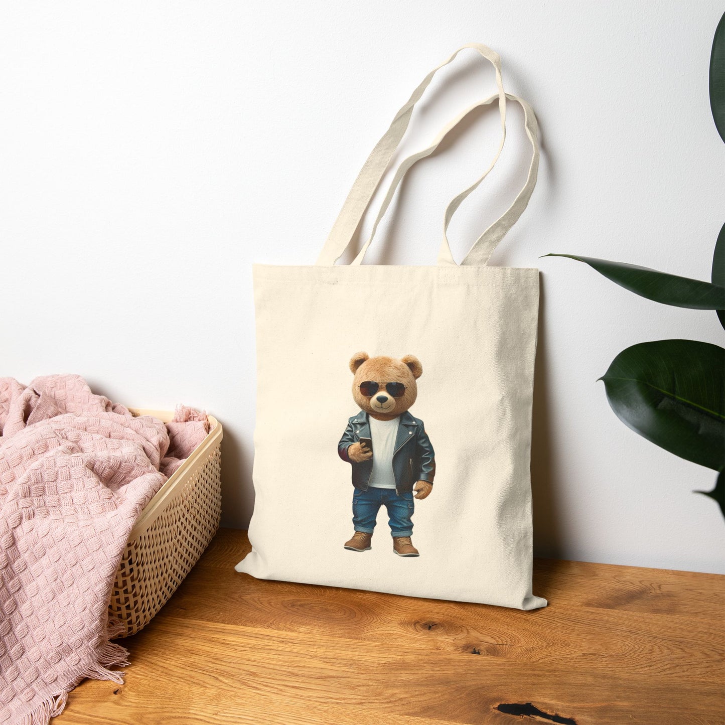 Cool Bear Tote Bag - Eco-Friendly Canvas, Perfect for Shopping, Beach Trips, Gifts, and Everyday Use
