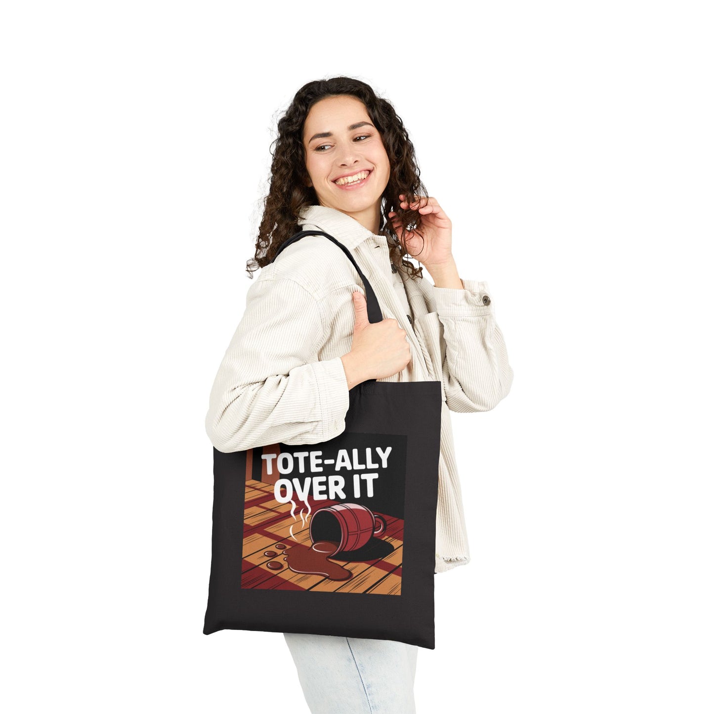 Funny Cotton Canvas Tote Bag - Tote-ally Over It - Eco-friendly, Shopping, Beach, Gift