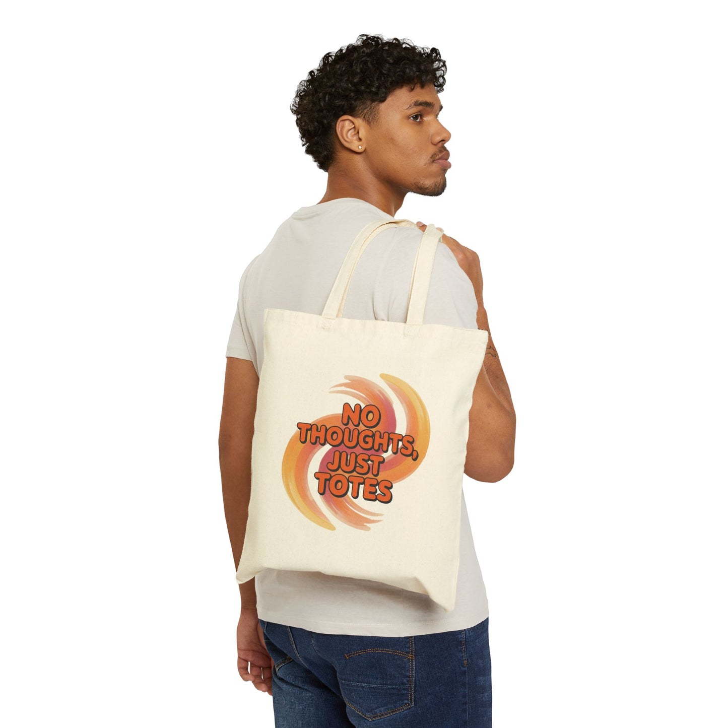 No Thoughts, Just Totes Cotton Canvas Tote Bag | Eco-Friendly Shopping Bag, Gift for Friend, Carryall, Beach Bag, Market Tote