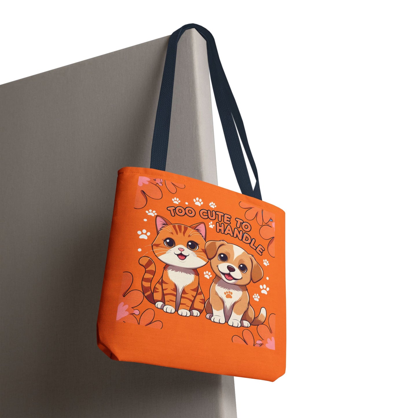 Adorable Pet Lovers Tote Bag, Cute Cat and Dog Design, Perfect Gift for Animal Lovers, Everyday Carry, Pet Adoption Day