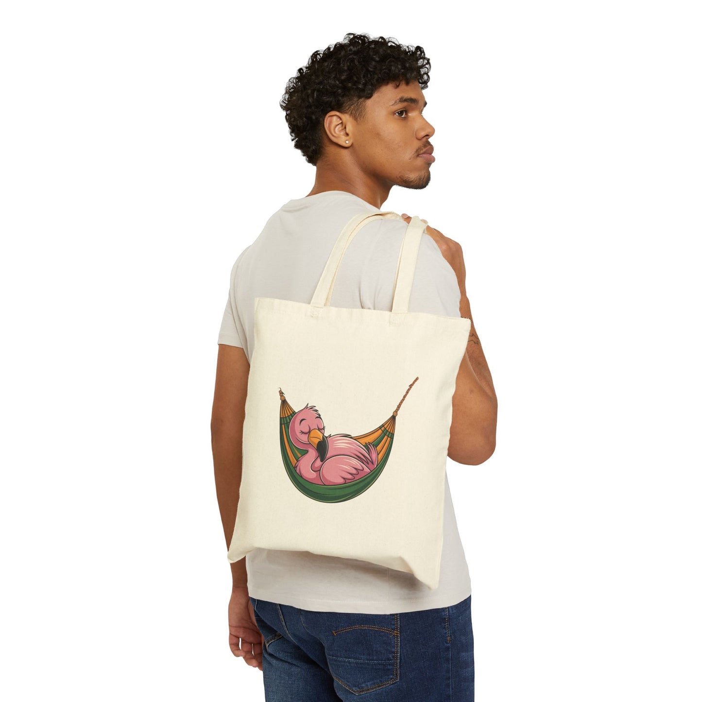 Flamingo Hammock Tote Bag, Eco-Friendly Shopping Bag, Summer Beach Bag, Cute Gift for Her, Travel Tote