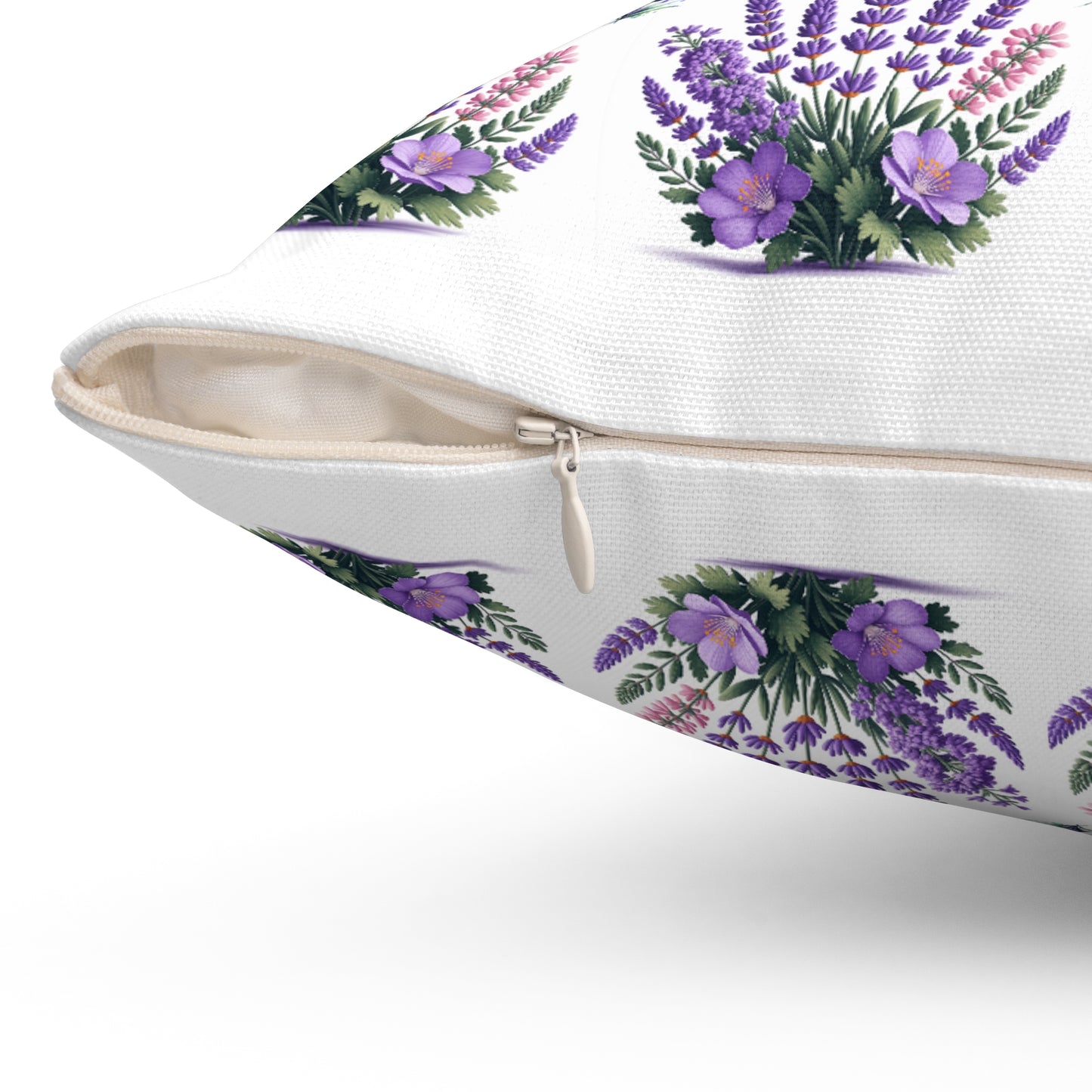 Lavender Floral Square Pillow - Cozy Home Decor Accent