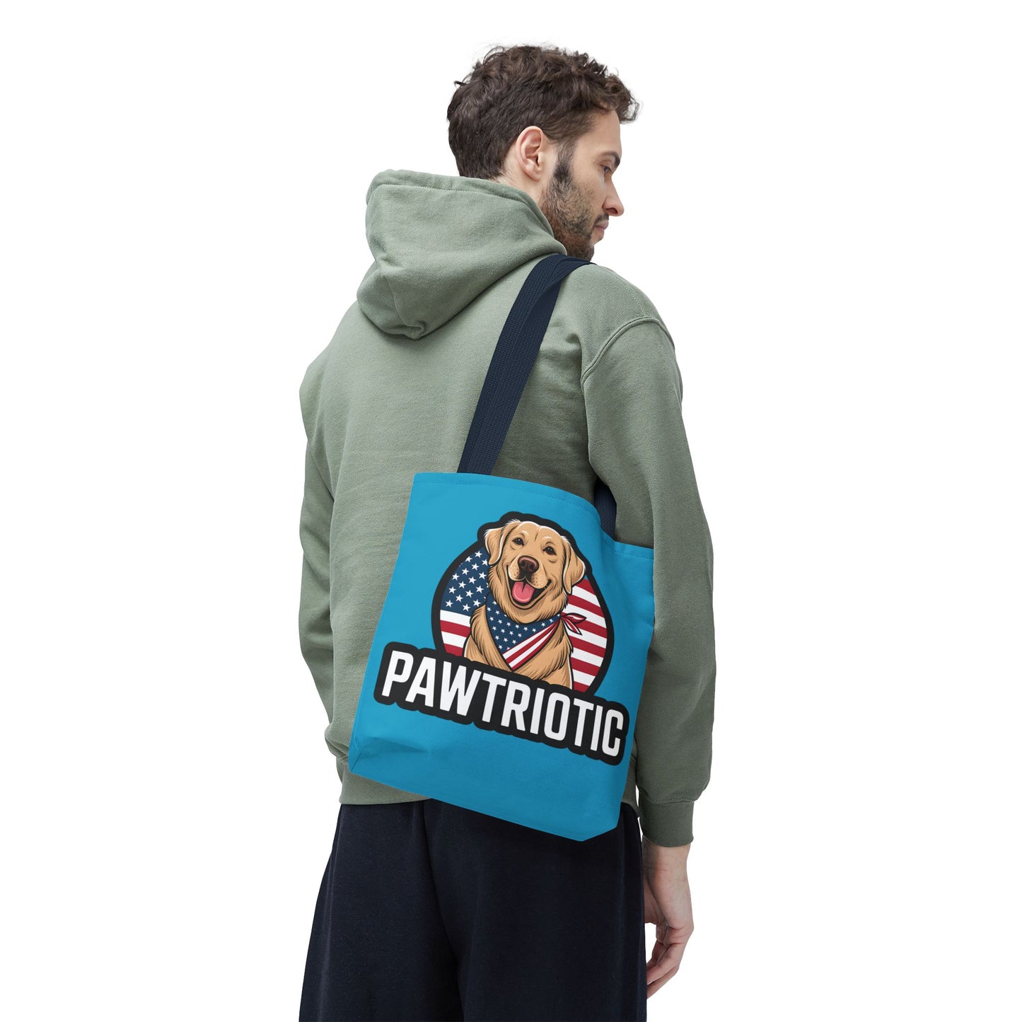 Pawtrotic Tote Bag, Dog Lover's Accessory, Patriotic Dog Tote, Animal Appreciation Gift, Fourth of July Celebration