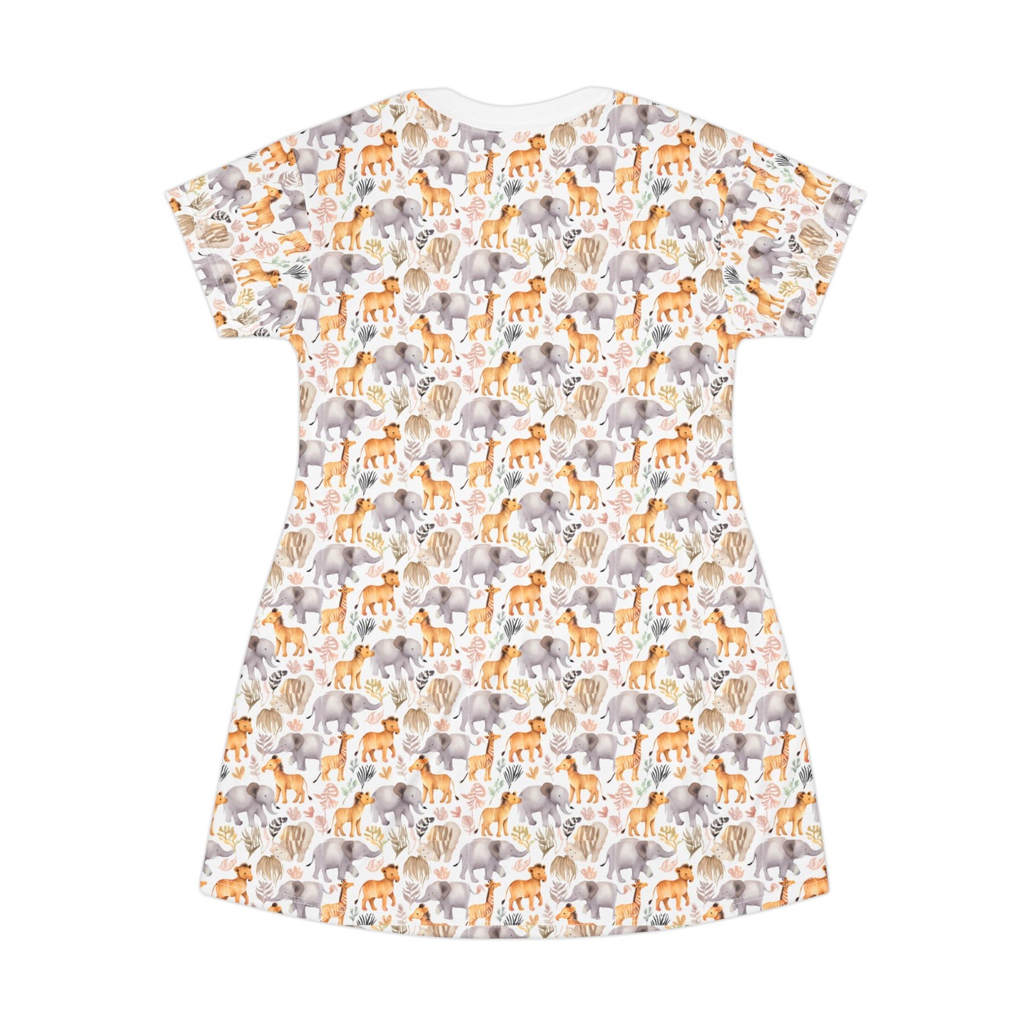 Wildlife Print T-Shirt Dress for Nature Lovers | Casual Summer Outfit
