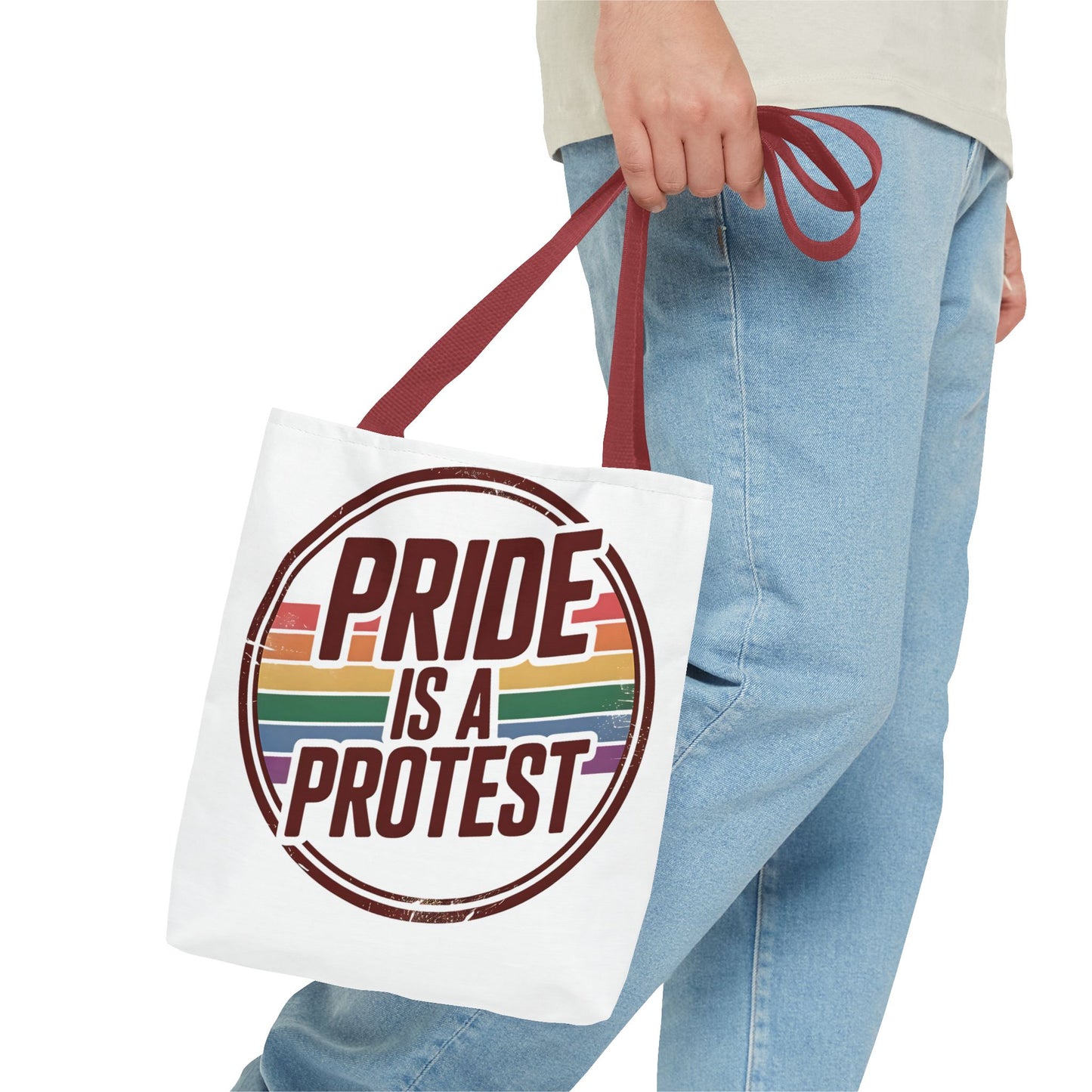 Pride Is A Protest Tote Bag - Eco-Friendly Carryall for LGBTQ+ Activism