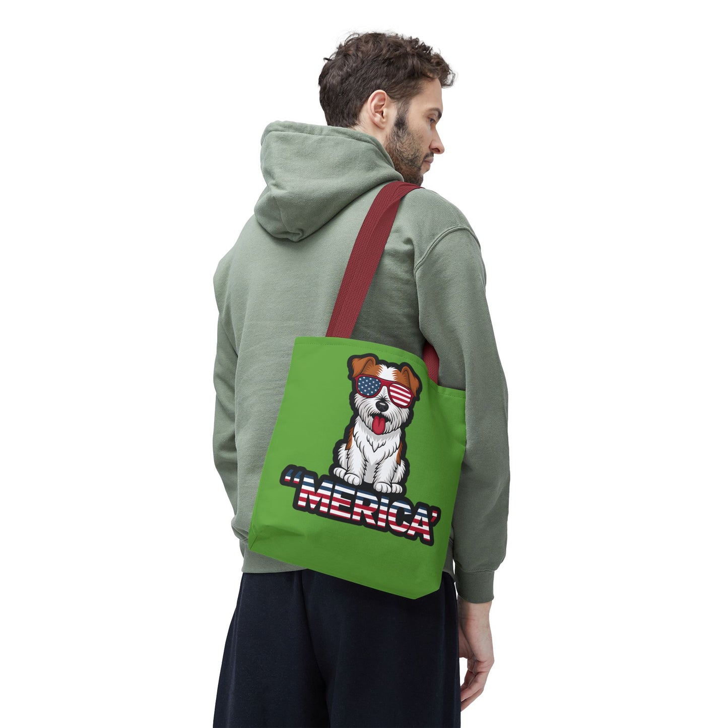 Patriotic Dog Tote Bag - Perfect for Dog Lovers, Fourth of July, Beach Trips, and Everyday Use, Cute Pet Lover Gift, AOP Design