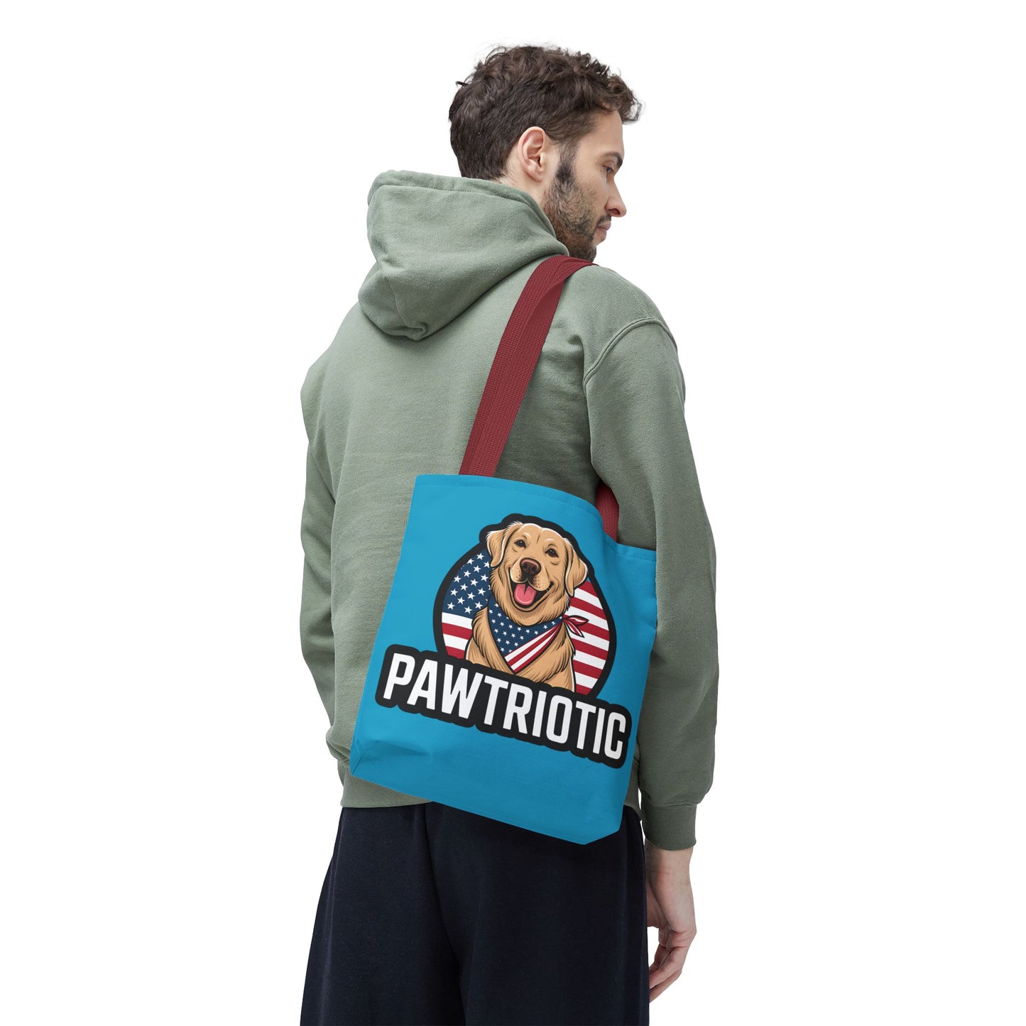 Pawtrotic Tote Bag, Dog Lover's Accessory, Patriotic Dog Tote, Animal Appreciation Gift, Fourth of July Celebration