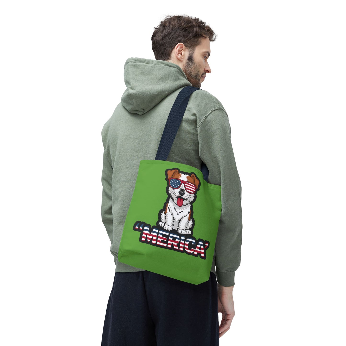 Patriotic Dog Tote Bag - Perfect for Dog Lovers, Fourth of July, Beach Trips, and Everyday Use, Cute Pet Lover Gift, AOP Design