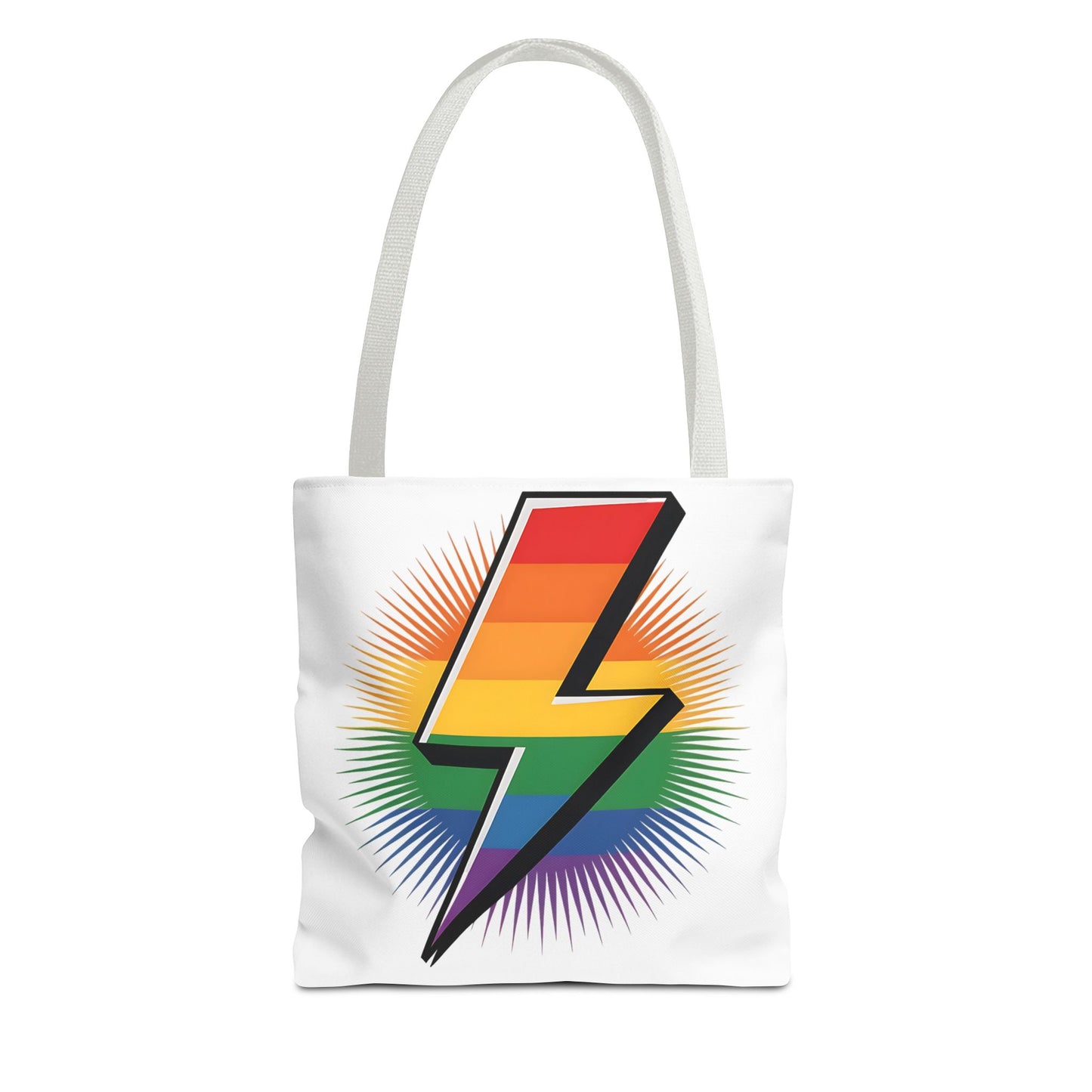 Rainbow Lightning Tote Bag - Vibrant Stylish Eco-Friendly Carryall